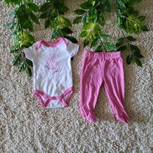 Baby Girl 'Key To Daddy's Heart' Outfit (0-3 Months)